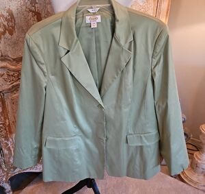 Talbots Bright Green Tailored Silk Blazer
